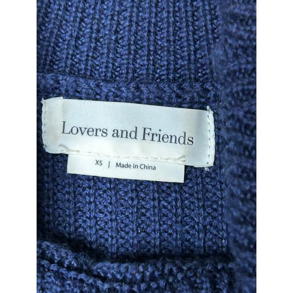 Lovers & Friends Dress Keeney Distressed Wool Blend Long Sleeve High Neck Sz XS - Picture 4 of 8